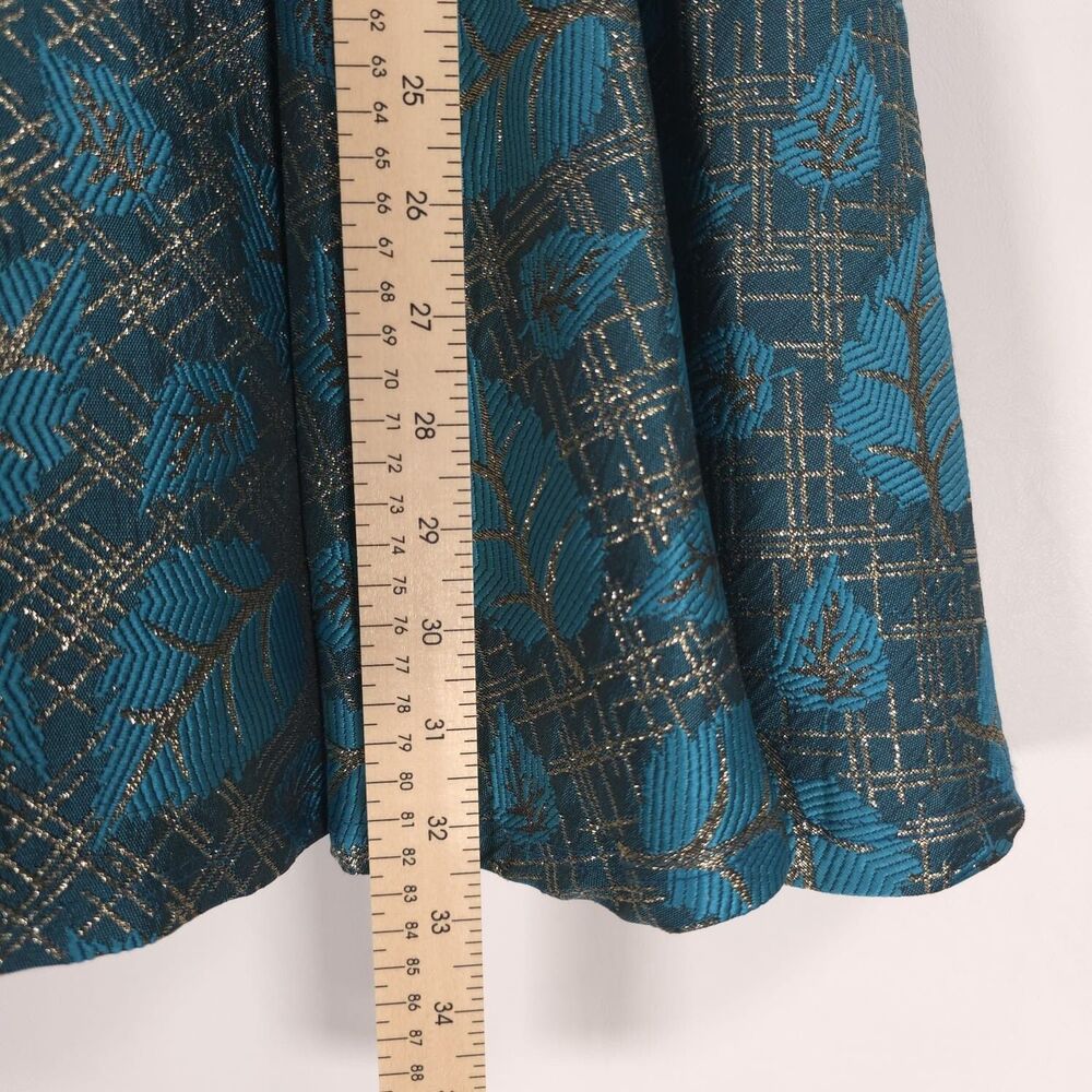 MISS BEHAVE GIRLS New Dress 12 Metallic Turquoise Fit Flare Pleated Stephanie - Picture 8 of 14